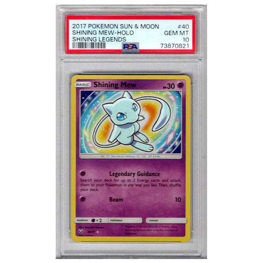 PSA 10 Gem Mint - Shining Mew 40/73 - Sun & Moon Shining Legends