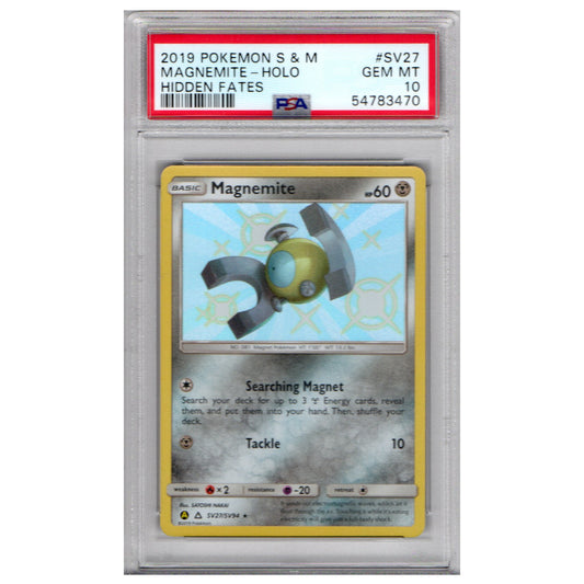 PSA 10 Gem Mint - Magnemite SV27/SV94 - Shiny Vault - Sun & Moon Hidden Fates